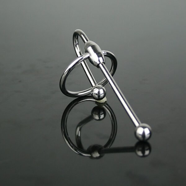 Stainless Steel Penis Ring With Urethral Sound - Image 4