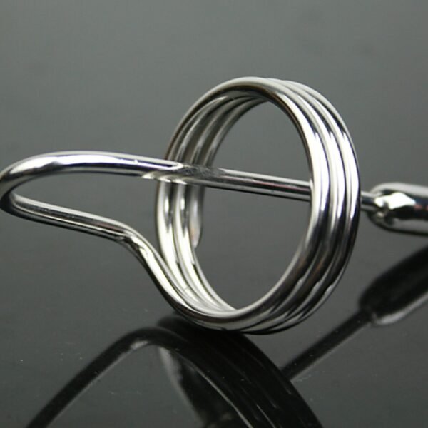 Stainless Steel Penis Ring With Urethral Sound - Image 3