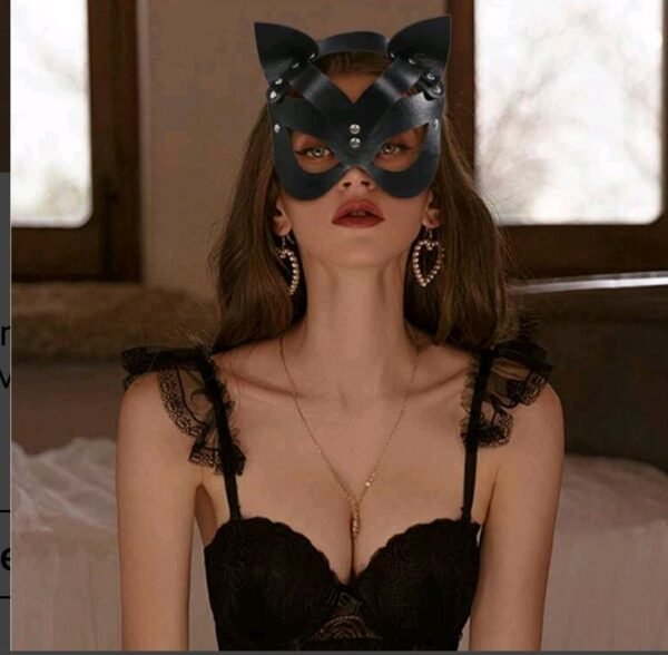 Adult Sexy PU Cat Head Half Face Eye Mask - Image 3